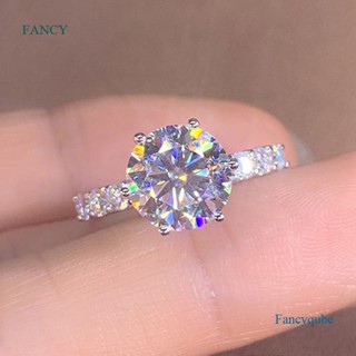 Fancy ใหม่ แหวนแต่งงาน ชุบเงิน ประดับเพทาย ลูกบาศก์ แฟชั่น สําหรับผู้หญิง