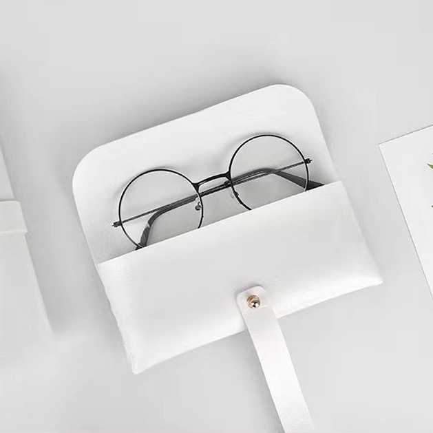 กระเป๋าใส่แว่นตา สีขาว แบบเรียบง่ายแบบพกพา
