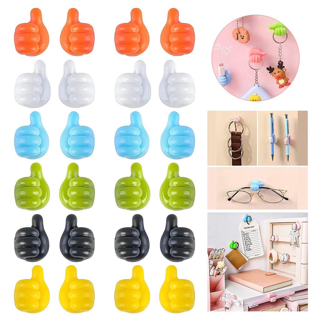 10 ชิ้น มัลติฟังก์ชั่ ซิลิโคน ตะขอนิ้วหัวแม่มือ สายไฟ โต๊ะ ออแกไนเซอร์ คลิป ที่ใส่สายเคเบิลข้อมูล ที่แขวนกุญแจ แบบมีกาวในตัว ตะขอยกนิ้วให้