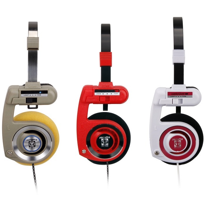 [เวลาพิเศษ] Koss porta pro Gauss PPP หูฟังสีดําสีฟ้าซับวูฟเฟอร์ชุดหูฟังแบบมีสายหูฟังย้อนยุค apple/Android/3.5 อินเทอร์เฟซที่มีอยู่พร้อมไมโครโฟน