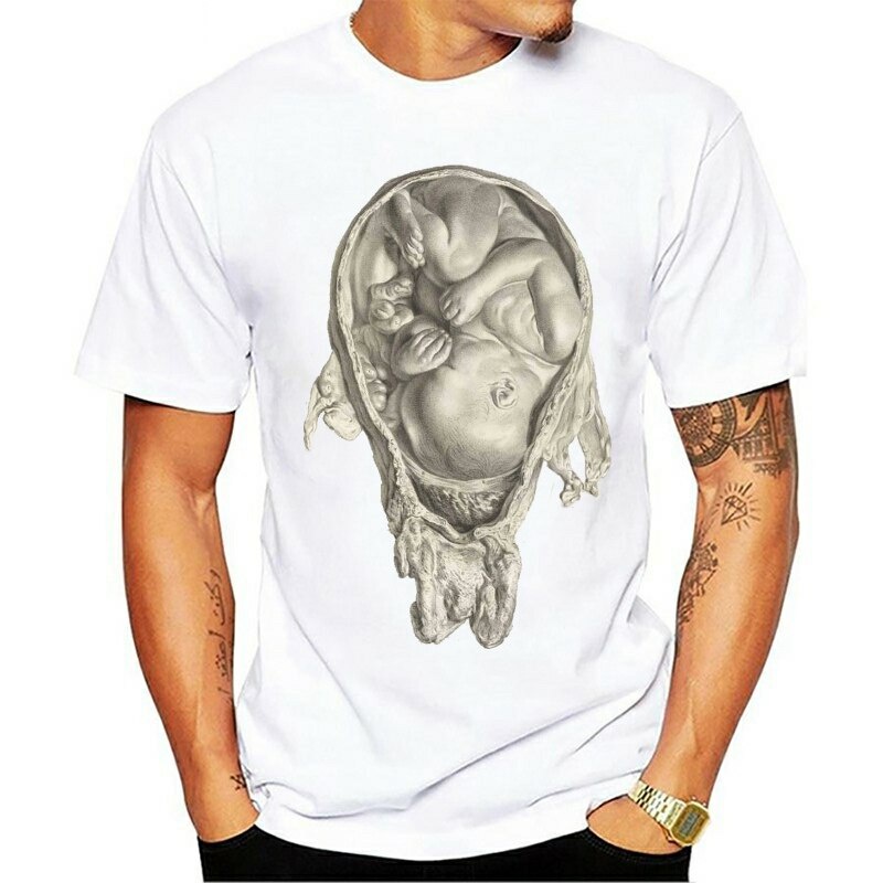 เสื้อยืดผ้าฝ้าย The Fetus In The Womb, The Strange Baby, The Art Of T-Printing In The Renaissance เส