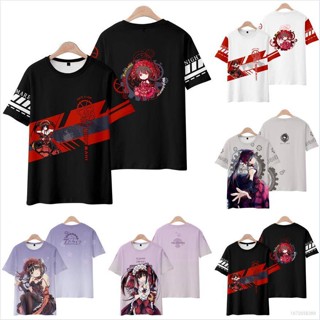 Top DATE A LIVE เสื้อยืดแขนสั้นลําลอง ทรงหลวม พิมพ์ลายกราฟฟิค พลัสไซซ์ แฟชั่นสําหรับผู้ชาย และผู้หญิง