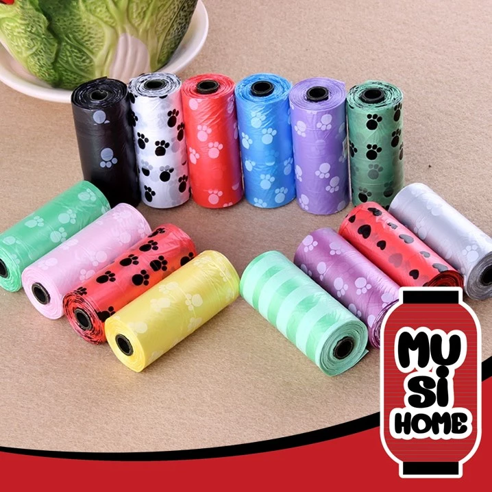 MUSI.HOME【 ราคาถูก】C165 ถุงเก็บอึสุนัข ถุงเก็บอึแมว ถุงขยะเก็บมูลสัตว์ แบบใช้แล้วทิ้ง ย่อยสลายได้ กลิ่นหอม
