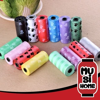MUSI.HOME【 ราคาถูก】C165 ถุงเก็บอึสุนัข ถุงเก็บอึแมว ถุงขยะเก็บมูลสัตว์ แบบใช้แล้วทิ้ง ย่อยสลายได้ กลิ่นหอม