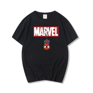 เสื้อยืดพิมพ์ลายกราฟฟิก Marvel Spiderman ผ้าฝ้ายสำหรับผู้หญิง_02