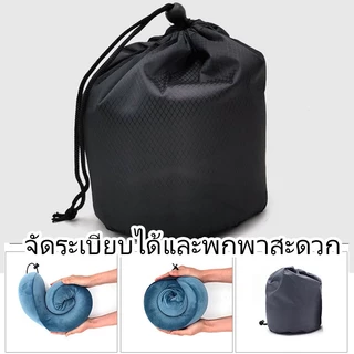 หมอนรองคอ ม้วนเก็บได้ Memory Foam หมอนรองคอมีฮูดคลุมศีรษะ พกพาสะดวก หมอนรองคอ​มีหมวก มีเชือก​กระชับใบหน้า​