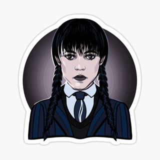 สติ๊กเกอร์กันน้ำ สติ๊กเกอร์ติดรถ แม่เหล็กติดตู้เย็น Wednesday Addams Jenna Ortega WEDA4