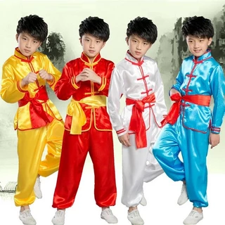 เด็กแผนจีนกังฟูสูทสำหรับเด็ก (มี 4 สี เหลือง/แดง/ขาว/ฟ้า) รุ่น MM035-MM060