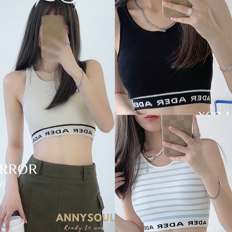 เสื้อกล้ามสายเดี่ยว  สำหรับผู้หญิง  เสื้อตัวใน  ชุดแฟชั่น  ใส่ช่วงฤดูร้อน  เสื้อกล้ามเเฟชั่น  เเต่งตัวอักษร