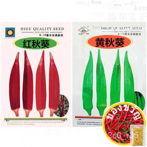 Okra SEED สีเหลือง okra Red okra SEED Health preserving okra เมล็ดผลไม้เมล็ดผัก Green okra tbdb NCWR