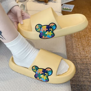 LGShoes รองเท้าแตะแบบสวมสีพื้นพาสเทล ลายน้องการ์ตูนรูปหมีน้อย น่ารักสุดจุย🐻มี 5 สี รีบมาจับมาจองสีที่ใช่กันได้เลย