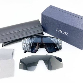 DIORXTREM MU BLACK MONOGRAM MASK ACETATE SUNGLASSES WITH INTERCHAGEABLE LENSES แว่นตากันแดดแบรนด์คริสเตียนดิออร์