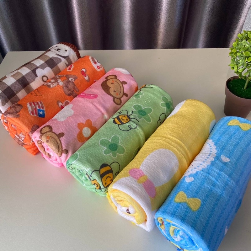 แพ็ค 6 ผืน ผ้าขนหนูห่อตัวเด็กทารก ผ้าเช็ดตัวเด็ก รุ่นสีหวาน ราคา ถูกที่สุด ดีลบีเคเค แกลเลอรีภาพที่ 4