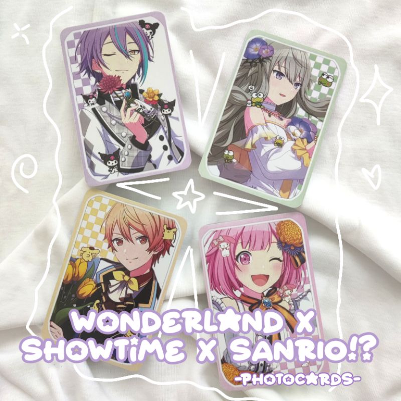 Wonderland x โฟโต้การ์ด โชว์เวลา เวอร์ชั่น SANRIO (rui,nene,emu,tsukasa)