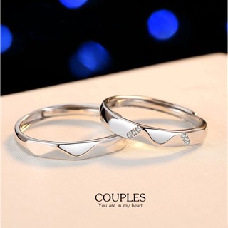 s925 Couples ring 29 แหวนคู่รักเงินแท้ Miss you so much  ใส่สบาย เป็นมิตรกับผิว ปรับขนาดได้