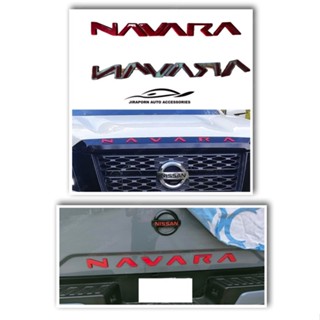 โลโก้ติดฝากระโปรงหน้า และ โลโก้ติดฝากระโปรงหน้าท้าย Navara 2021 สีแดง