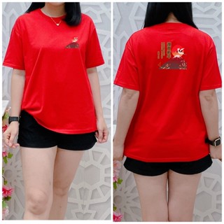 [S-5XL]ผ้าฝ้าย 100% เสื้อยืดแขนสั้น พิมพ์ลายปีใหม่จีน GONG XI FA CHAI สําหรับผู้ชาย และผู้หญิง