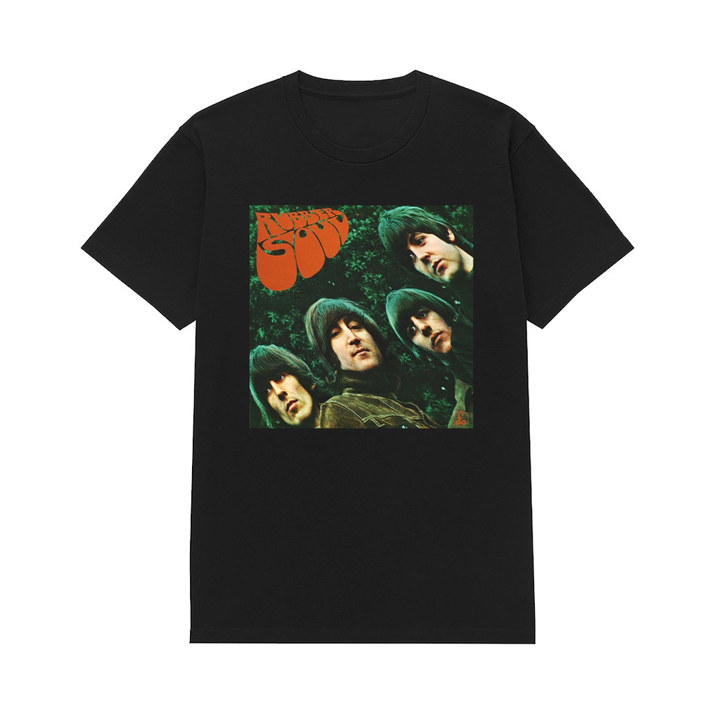 เสื้อยืด พิมพ์ลายอัลบั้มวงร็อคเกอร์สตาร์ The Beatles Rubber Soul