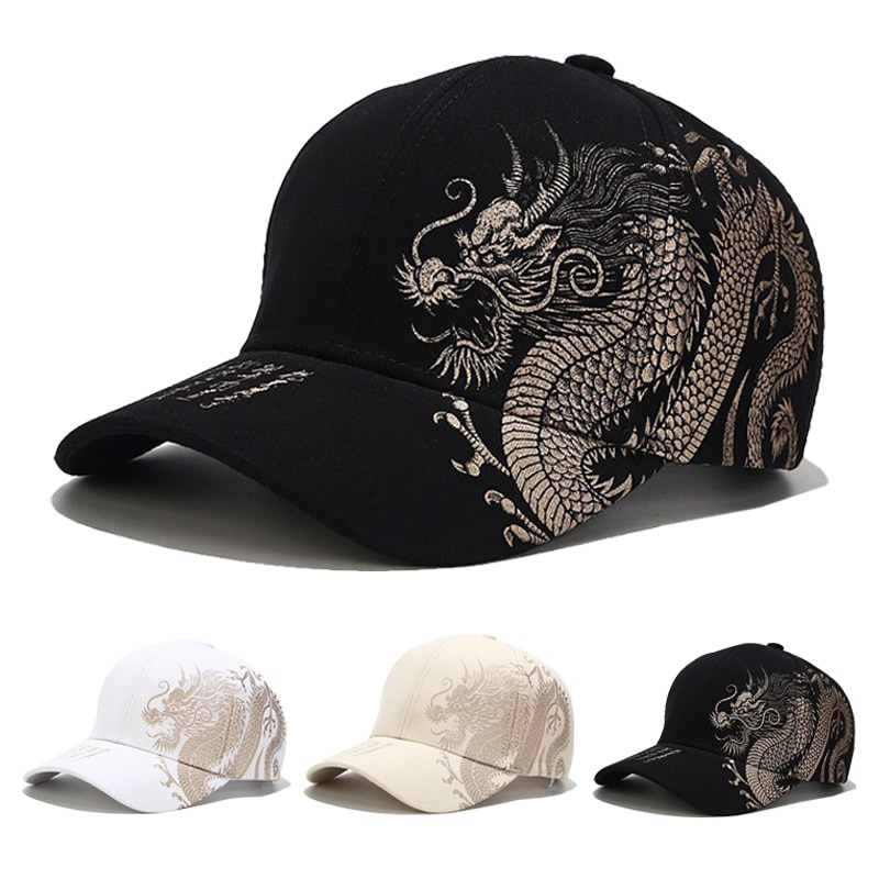 Totem Belief Snapback ผู้ชาย เบสบอล ปรับขนาดได้ พิมพ์ลายมังกร Hip Hop Trucker หมวกกีฬากลางแจ้ง Visor Sun
