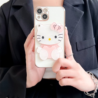 เคสโทรศัพท์มือถือ กระจกแต่งหน้าแมวน่ารัก สําหรับ Infinix Smart 5 Smart 6 Hot 10 Play Hot 11 Play