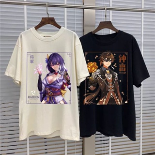 PRIA T-shirts Boys/Girls Anime Genshin Impact ZhongLi Men/Women Distro Tops_05