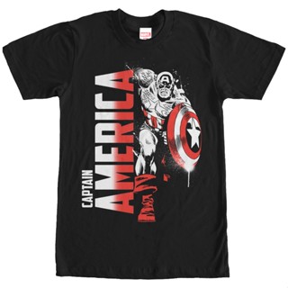 Paint Splatter Captain America T-Shirt เสื้อยืดสไตล์เกาหลี เสื้อสีขาว_11