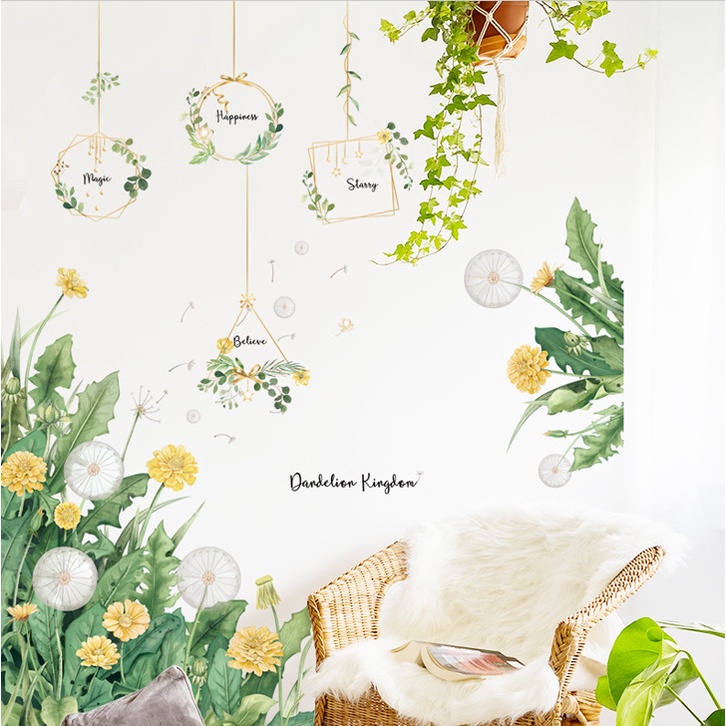 แต่งบ้าน สติ๊กเกอร์ติดผนัง ลายดอกไม้ ต้นไม้ สติกเกอร์แต่งผนัง ติดเองได้ง่าย วอลเปเปอร์ M01107