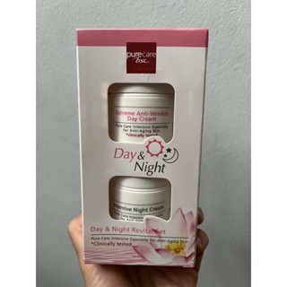 pure care bsc Day&amp;Night Revital set : Extreme anti-wrinkle day cream &amp; Intensive night cream ขนาด 20 กรัม