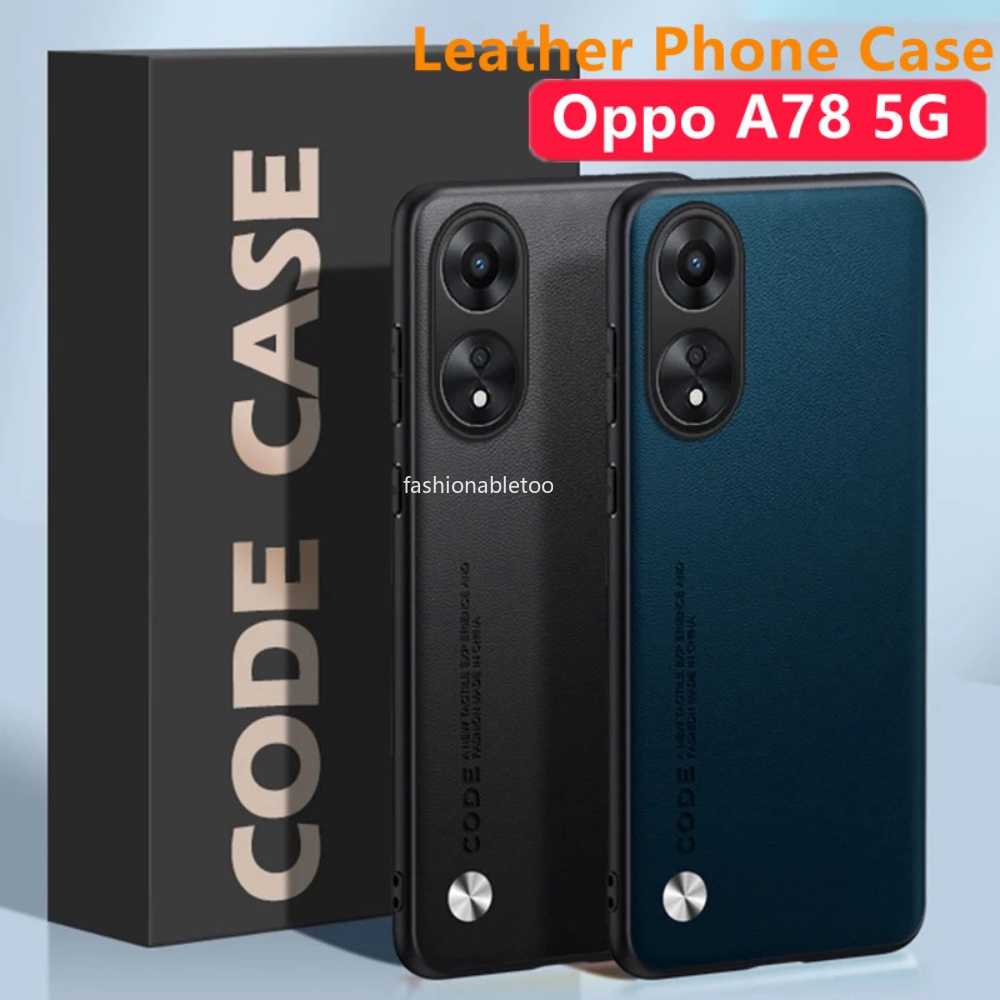เคสโทรศัพท์มือถือหนัง PU นิ่ม กันกระแทก ปิดด้านหลัง ขอบ TPU สําหรับ Oppo A78 A58 X A58x A98 A17 K A1