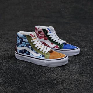 รองเท้าผ้าใบลําลอง รุ่น Bape x Vans SK8-Hi 38 DX ลายพราง สําหรับผู้ชาย และผู้หญิง