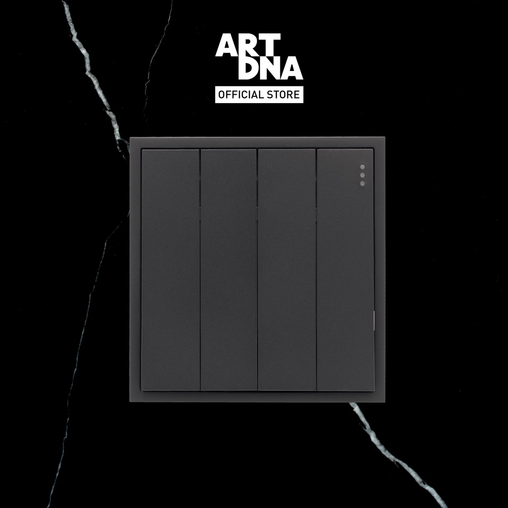 ART DNA รุ่น D3 Series Switch 4 Gang สีดำ design switch สวิตซ์ไฟโมเดิร์น สวิตซ์ไฟสวยๆ ปลั๊กไฟสวยๆ