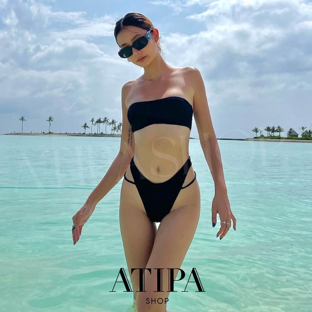 Atipashop - Winky bikini set เซ็ท บิกินี 2 ชิ้น เสื้อเกาะอก และ กางเกง