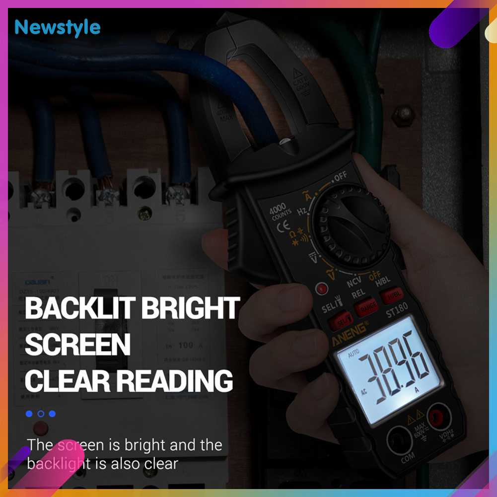 ❀us❀ ดิจิตอลแคลมป์มิเตอร์ ST180 4000 นับเครื่องวัดกระแสไฟแบบดิจิตอล AC Ohm NCV เครื่องทดสอบมัลติมิเตอร์ - รูปที่ 2