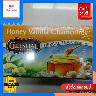 เครื่องดื่ม Celestial  Honey Vanilla Chamomile ชากลิ่น วินิลาผสมน้ำผึ้ง และ คาโมไมล์ 47g. Celestial Honey Vani