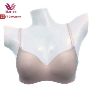 Wacoal Wireless Bra บราไร้โครง รูปแบบ 3/4 Cup เสริมฟองน้ำบางพิเศษ10มมเหมือนมีโครงในตัว กระชับให้ทรงสวย  3 สี ดำ เบจ