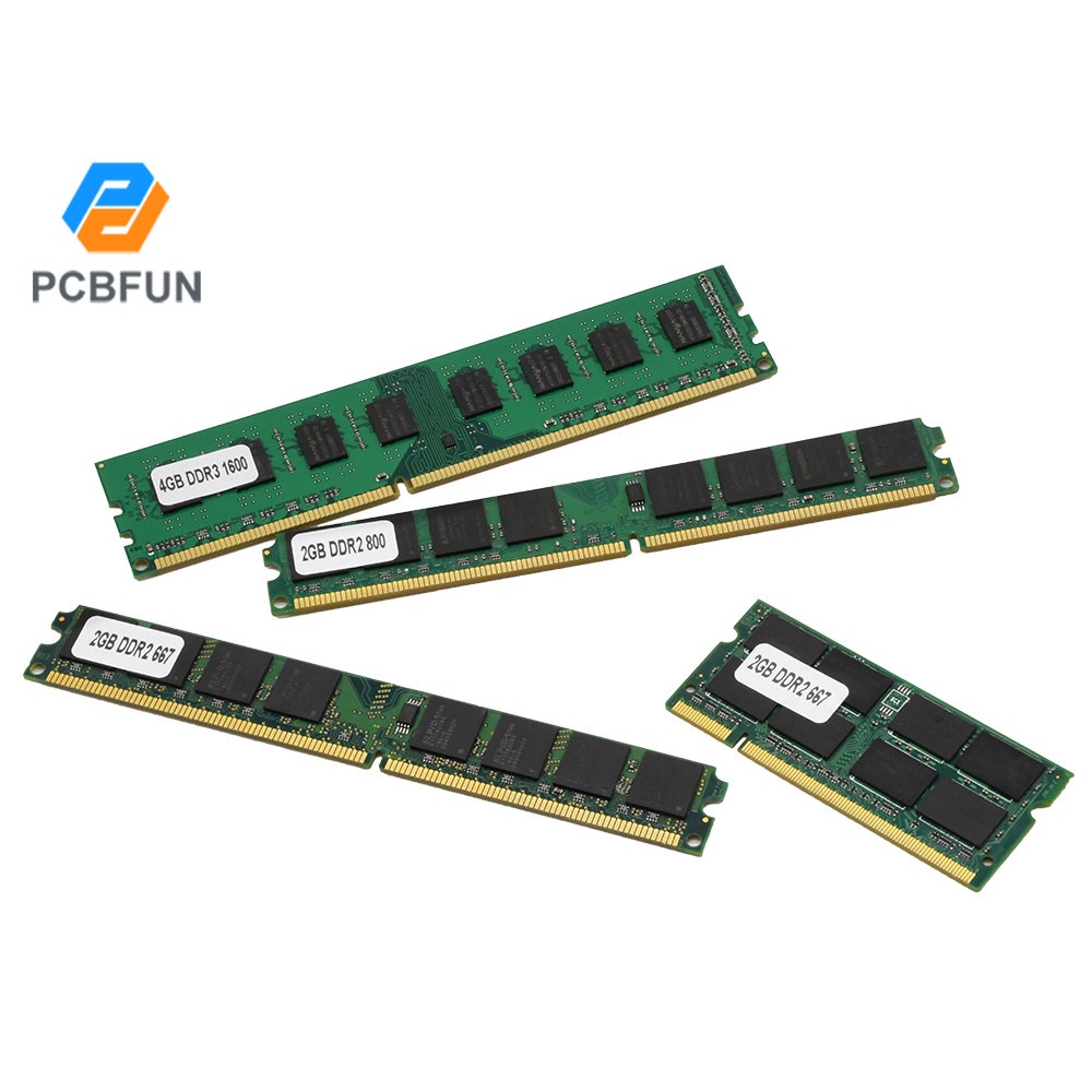Pcbfun หน่วยความจําเดสก์ท็อป 2GB 4GB RAM DDR2 DDR3 PC2-5300 U 667 800 1600MHZ 200 240Pin