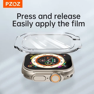Pzoz กรอบกันชนโลหะ พร้อมกระจกนิรภัย 49 มม. สําหรับ Apple Watch Ultra I Watch Series 49 มม.