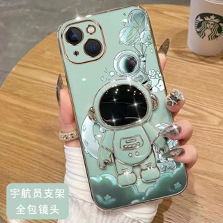 เคสโทรศัพท์มือถือ ขอบตรง ลายนักบินอวกาศ พร้อมขาตั้ง สําหรับ Samsung S10 S10plus S20 S20fe S20plus S20Ultra