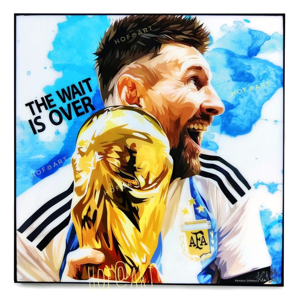 Lionel Messi #8 ลีโอเนล เมสซี่ ​อาร์เจนติน่า ฟุตบอล​โลก​ world cup ฟุตบอลยูโร รูปภาพ​ติด​ผนัง​ pop art ฟุตบอล​ กรอบรูป​​