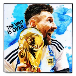 Lionel Messi #8 ลีโอเนล เมสซี่ ​อาร์เจนติน่า แชมป์​ฟุตบอล​โลก​ world cup รูปภาพ​ติด​ผนัง​ pop art ฟุตบอล​ กรอบรูป​​