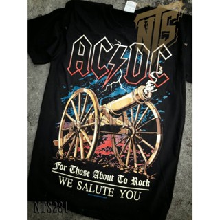 🌟​พร้อมส่ง​🌟 AC DC We Salute u ROCK เสื้อยืด เสื้อวง เสื้อดำ สกรีนลายอย่างดี ผ้าหนานุ่ม ไม่หดไม่ย้วย  T SHIRT S M L_48