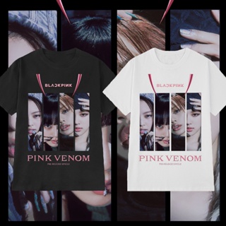 👕✨【2022New】เสื้อยืดผ้าฝ้าย blackpink อัลบั้ม พิษสีชมพู เสื้อผ้าแฟชั่น เจนนี่ เสื้อยืดสไตล์ Jisoo S-5XL