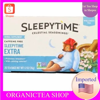 ชา Celestial Seasonings, Wellness Tea, Sleepytime Extra, Caffeine Free, 20 Tea Bags ชาเพื่อสุขภาพ​ นอนหลับ💚พร้อมส่ง💜