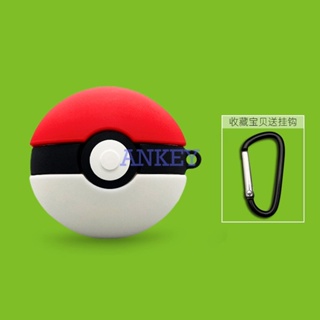 Airpods Pro / Pro 2 Cover Poke Ball Lovely Earphone Silicone Case Earbuds Waterproof Shockproof Soft Protective Headphone Cover Headset Skin with Hook