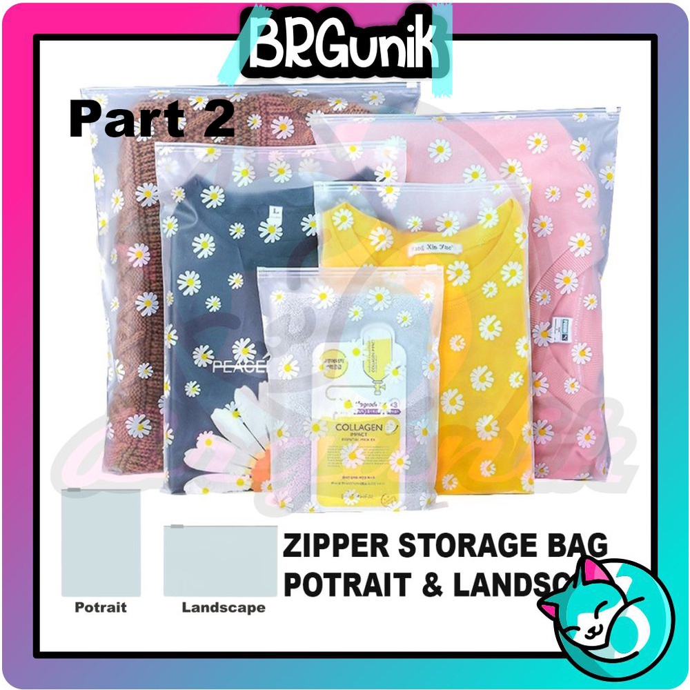 BRGUNIK กระเป๋าซิป Landscape Transparent Doff Organizer กระเป๋าพลาสติก / Ziplock Part 2 R852