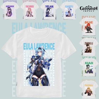 [033] Genshin Impact Front Design Anime/Manga White T-Shirt Free Size Oversize Unisex_05