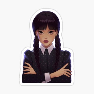 สติ๊กเกอร์กันน้ำ สติ๊กเกอร์ติดรถ แม่เหล็กติดตู้เย็น Wednesday Addams Jenna Ortega WEDA7