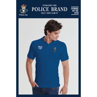 Police Extrasize เสื้อยืด Polo ทรง Slim fit  พอดีตัว  ผุ้ชาย/ผู้หญิง ( XP50)