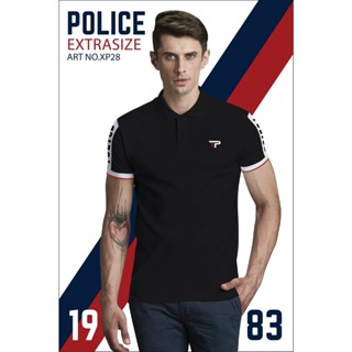 Police Extrasize เสื้อยืด Polo ทรง Slim fit  พอดีตัว  ผุ้ชาย/ผู้หญิง ( XP28)