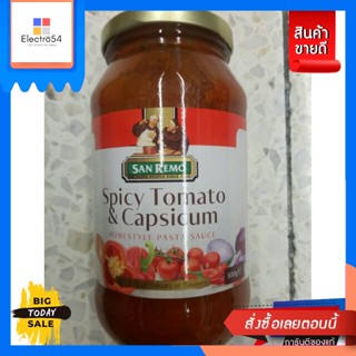 San Remo Spicy Tomato&amp;Capsicum ซอสมะเขือเทศผสมพริกไทย 500 กรัม San Remo Spicy